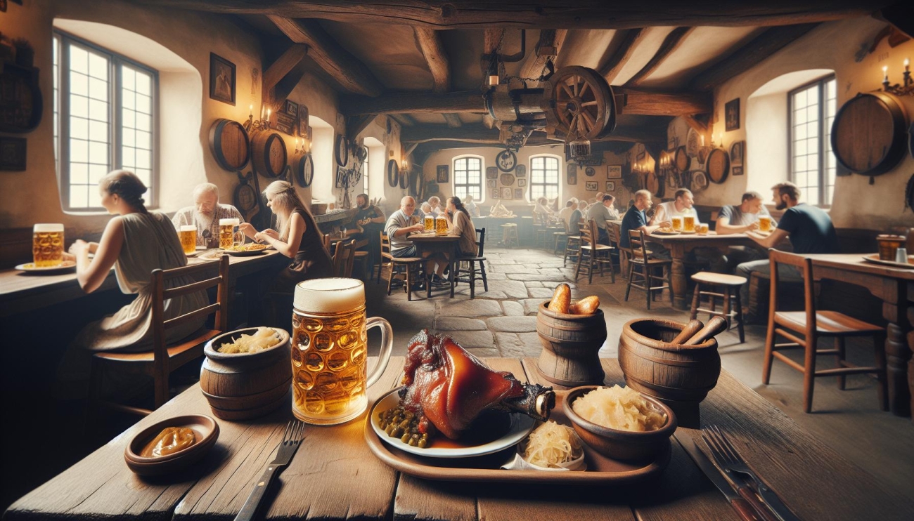 U Fleků -⁣ Historická Pivnice a Šťavnaté Koleno