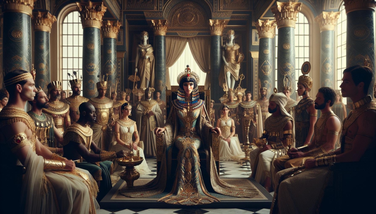 Kleopatra - ⁣Královská ⁤freska ⁣s velkolepou scénou‍ a ‌choreografií