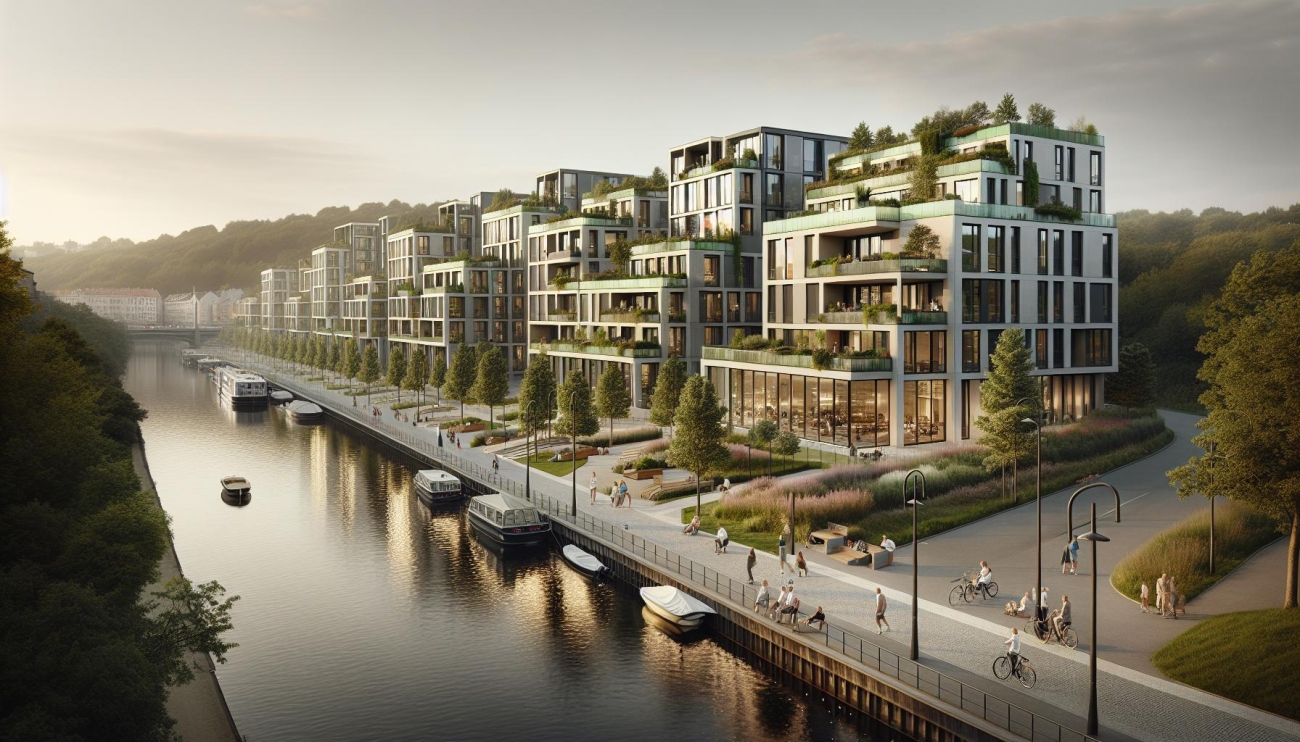 Smíchov - Moderní Bytové Komplexy u Řeky Vltavy