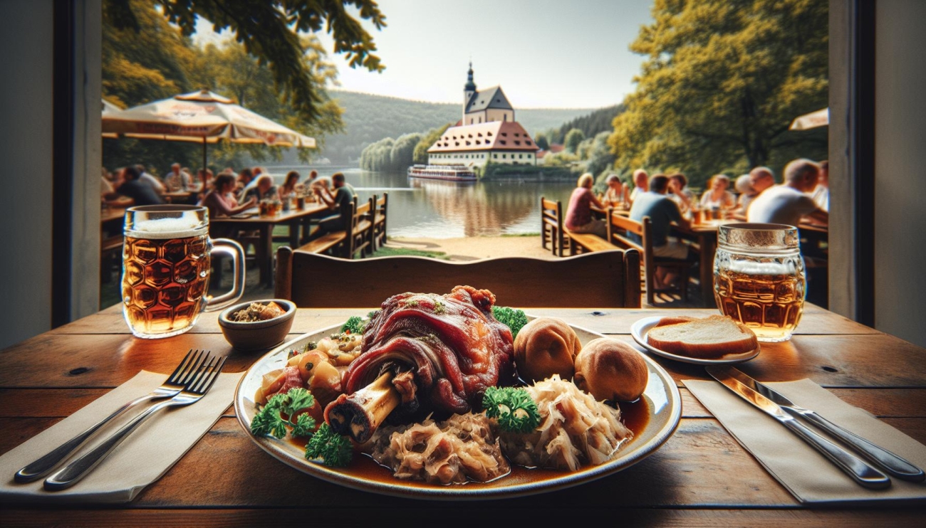 Výčep na Střeleckém ⁢Ostrově - Výhled‌ a Výjimečné Pečení Kolena