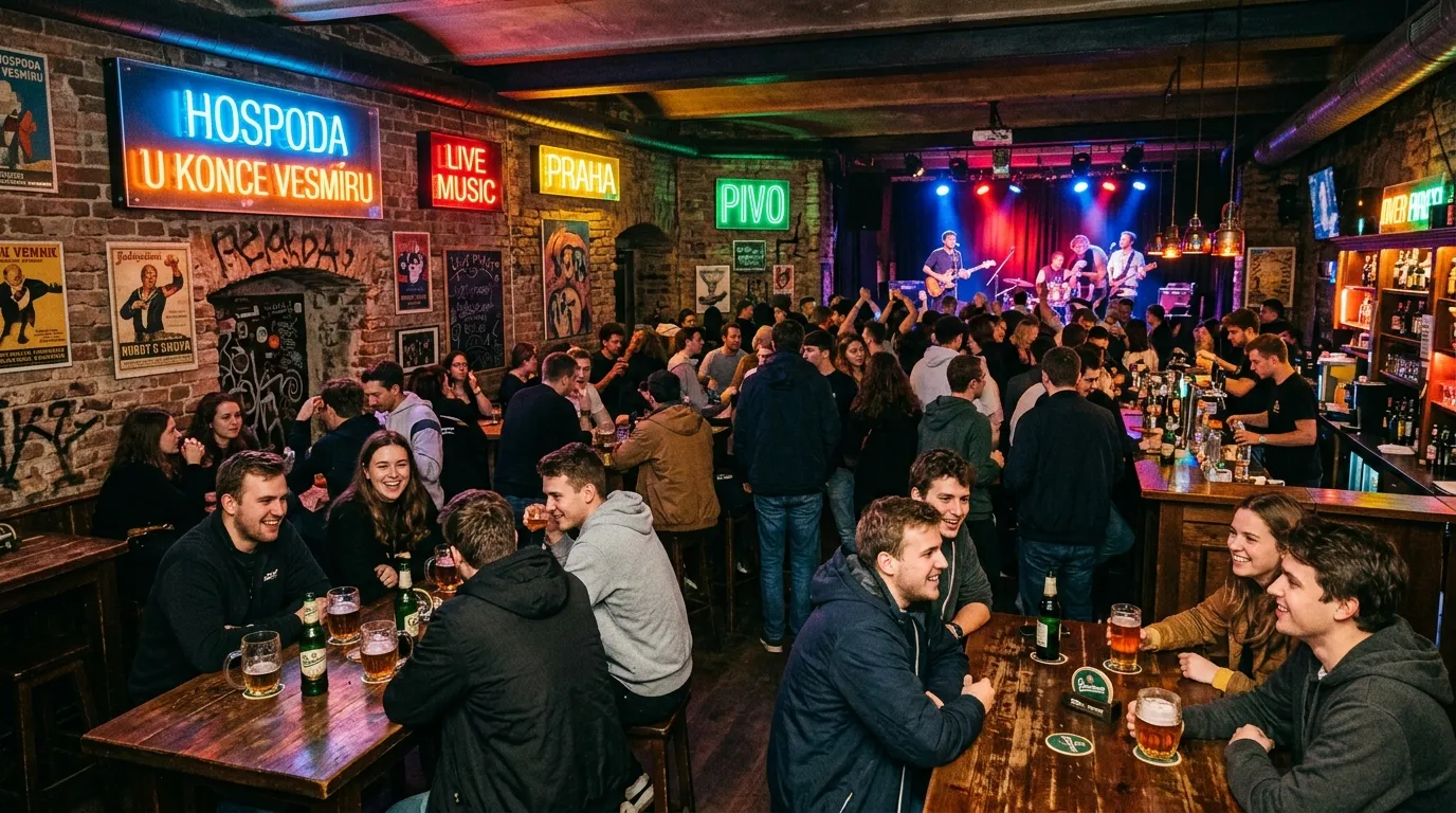 Hany Bany Prague: Kultovní 'Pulp Fiction' bar, který musíte zažít 1 Interiér a atmosféra studentské hospody Hany Bany Prague