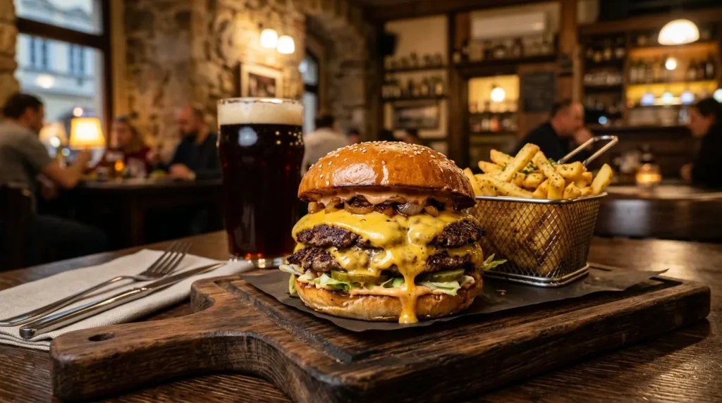 Šťavnatý smash burger s čedarem a brioškou z pražského bistra